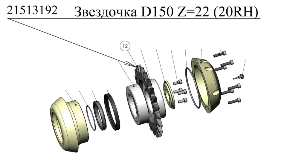 Звездочка на ролик измерения длины 21512973